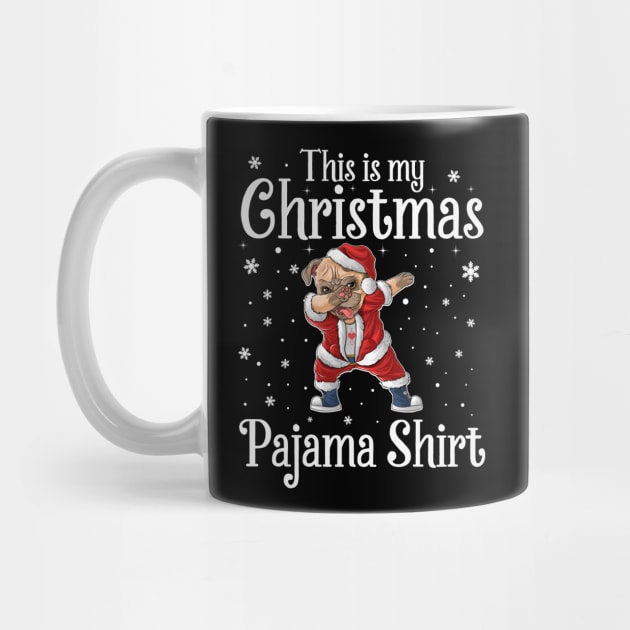 This Is My Christmas Pajama Shirt Dabbing Dog Santa Hat Christmas by DragonTees